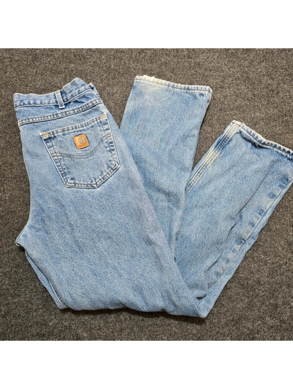 Carhartt Flannel Lined Jeans B172 DST Blue Denim 34x34 Workwear Gorpcore Vintage